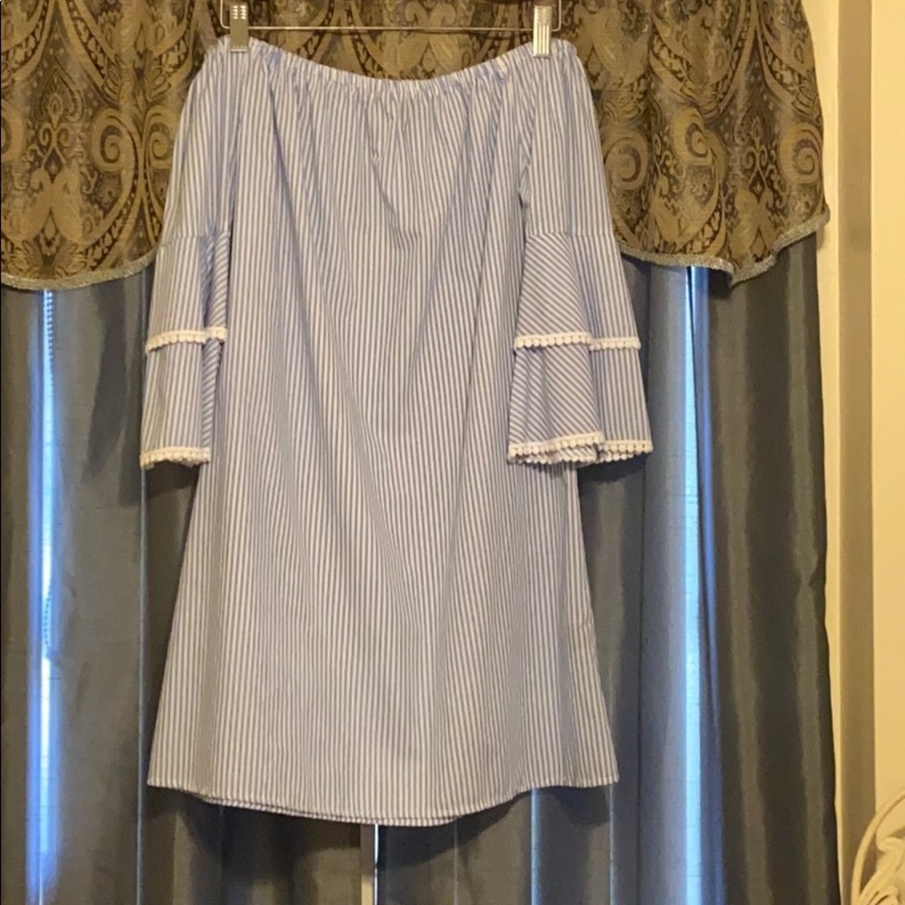Off the shoulder Dress  elbow length sleeves New